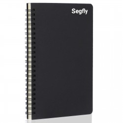 Segfly Spiral Notebook, A5 Lined Travel Writing Notebooks Journal, Memo Notepad Sketchbook, Students College Office Business Subject Diary Ruled Book Journal-Black Cover