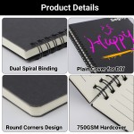 Segfly Spiral Notebook, A5 Lined Travel Writing Notebooks Journal, Memo Notepad Sketchbook, Students College Office Business Subject Diary Ruled Book Journal-Black Cover