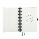 Segfly A5 Notebook, Grid, Hardcover, 120 Sheets/240 Pages, Spiral-bound, 100gsm, 5mm Paper, PU Leather Cover, Green, 21.3 x 14.5 cm