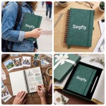 Segfly A5 Notebook, Grid, Hardcover, 120 Sheets/240 Pages, Spiral-bound, 100gsm, 5mm Paper, PU Leather Cover, Green, 21.3 x 14.5 cm