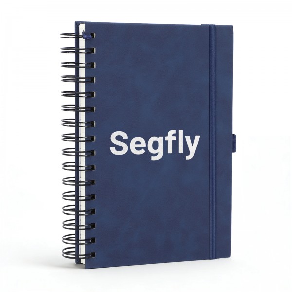 Segfly A5 Notebook, Grid, Hardcover, 120 Sheets/240 Pages, Spiral-bound, 100gsm, 5mm Paper, PU Leather Cover, Blue, 21.3 x 14.5 cm