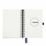 Segfly A5 Notebook, Grid, Hardcover, 120 Sheets/240 Pages, Spiral-bound, 100gsm, 5mm Paper, PU Leather Cover, Blue, 21.3 x 14.5 cm