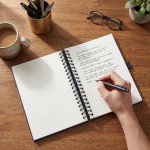 Segfly A5 Notebook, Grid, Hardcover, 120 Sheets/240 Pages, Spiral-bound, 100gsm, 5mm Paper, PU Leather Cover, Blue, 21.3 x 14.5 cm