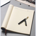 Flumus A5 Notebook, Lined 5.8 x 8.3 inches 100 Sheets/200 Pages PU Leather Cover College Ruled Subject Notebook-Blue   