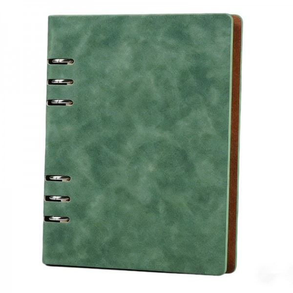 Flumus PU Leather Lined Notebook, 6.8 x 9.2" 6 Holes Ring Binder Personal Planner Organizer Diary College Ruled  Journal Sketchbook Notebook