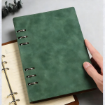 Flumus PU Leather Lined Notebook, 6.8 x 9.2" 6 Holes Ring Binder Personal Planner Organizer Diary College Ruled  Journal Sketchbook Notebook