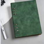 Flumus PU Leather Lined Notebook, 6.8 x 9.2" 6 Holes Ring Binder Personal Planner Organizer Diary College Ruled  Journal Sketchbook Notebook